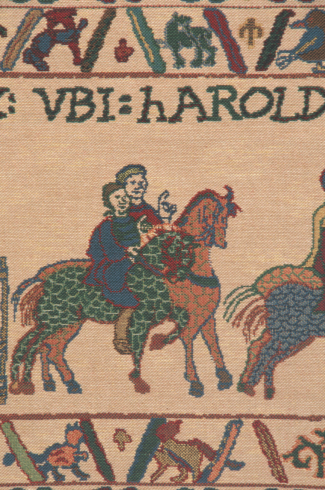 Bayeux Edward Vintage Tapestry Wall Hanging 15 x 33 in Medieval Historical Jacquard Woven European Wall Decor