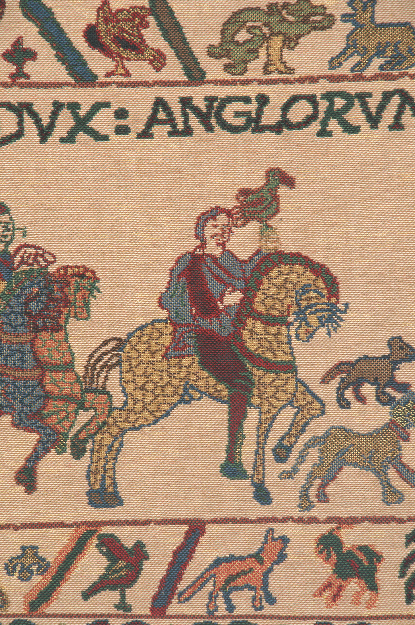 Bayeux Edward Vintage Tapestry Wall Hanging 15 x 33 in Medieval Historical Jacquard Woven European Wall Decor