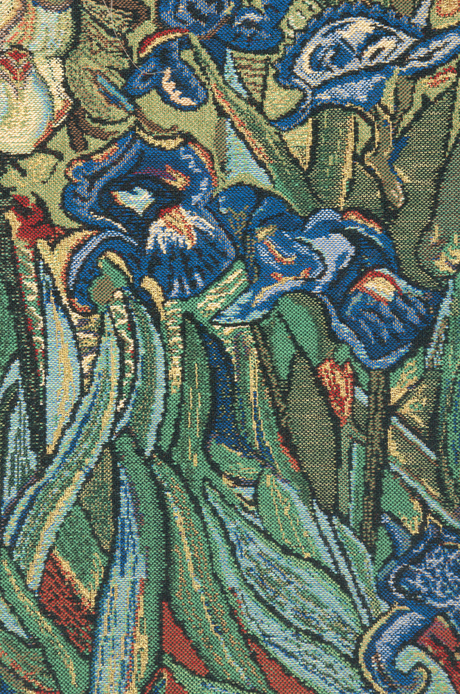 Vincent Van Gogh Les Iris Tapestry Wall Hanging 27 x 33 in Floral Impressionist Jacquard Woven Fine Art Decor