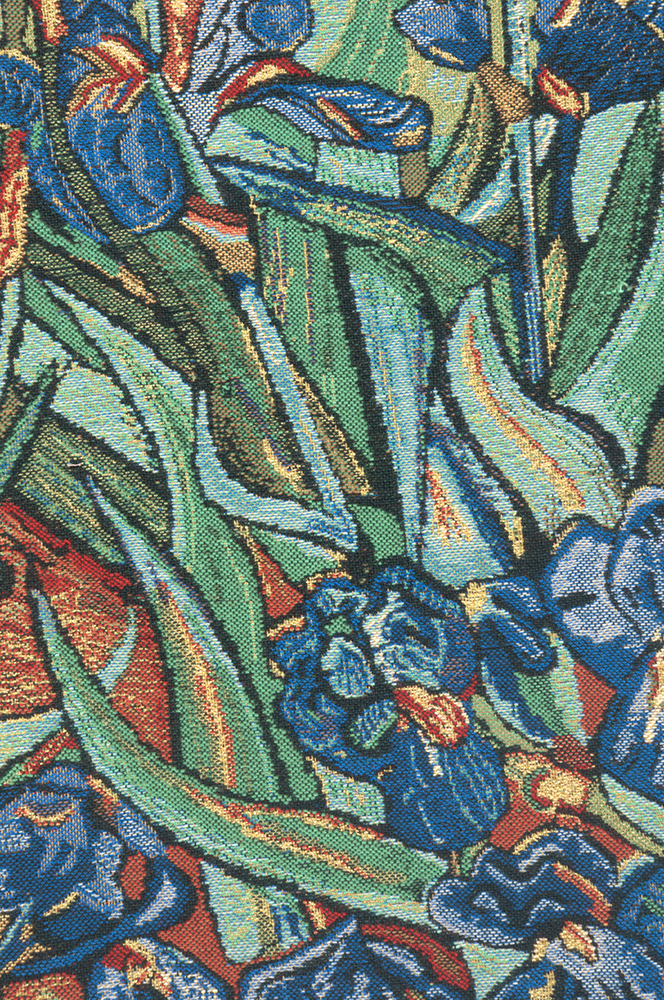 Vincent Van Gogh Les Iris Tapestry Wall Hanging 27 x 33 in Floral Impressionist Jacquard Woven Fine Art Decor