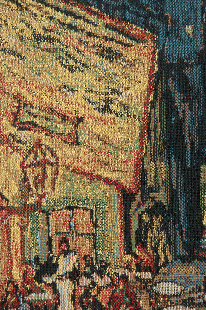 Vincent Van Gogh Terrace Tapestry Wall Hanging 21 x 18 in Cafe Terrace Impressionist Jacquard Woven Wall Decor