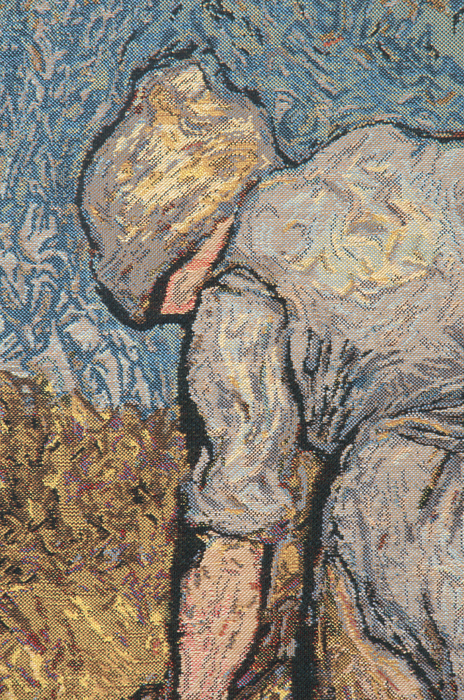 Vincent Van Gogh Flax Harvest Tapestry Wall Hanging 36 x 21 in Impressionist Countryside Jacquard Woven Fine Art Decor
