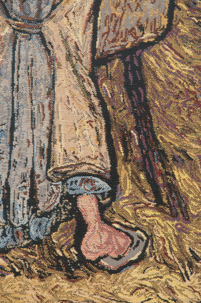 Vincent Van Gogh Flax Harvest Tapestry Wall Hanging 36 x 21 in Impressionist Countryside Jacquard Woven Fine Art Decor