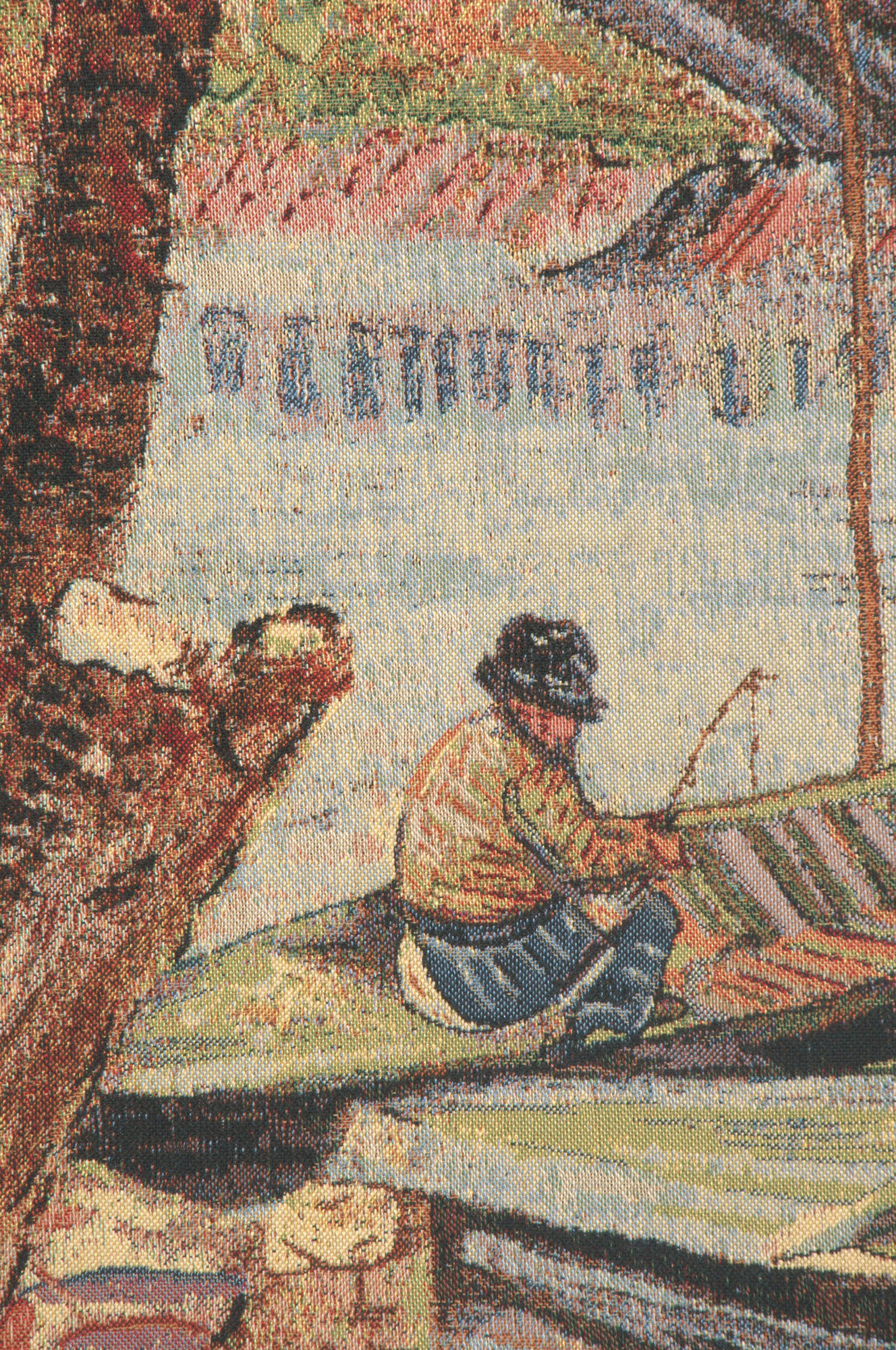 Vincent Van Gogh Fishing Spring Tapestry Wall Hanging 33 x 40 in Impressionist Landscape Jacquard Woven Fine Art Decor