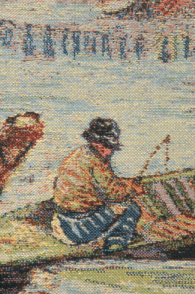 Vincent Van Gogh Fishing Spring Tapestry Wall Hanging 24 x 18 in Impressionist Landscape Jacquard Woven Fine Art Decor