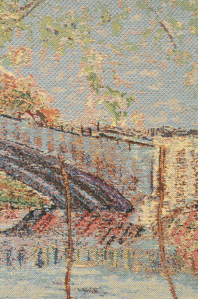 Vincent Van Gogh Fishing Spring Tapestry Wall Hanging 24 x 18 in Impressionist Landscape Jacquard Woven Fine Art Decor