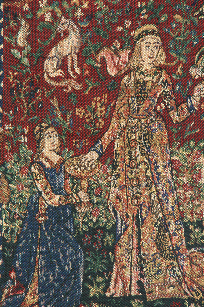 Medieval Taste With Border Tapestry Wall Hanging 33 x 43 in Lady Unicorn French Jacquard Woven Wall Decor
