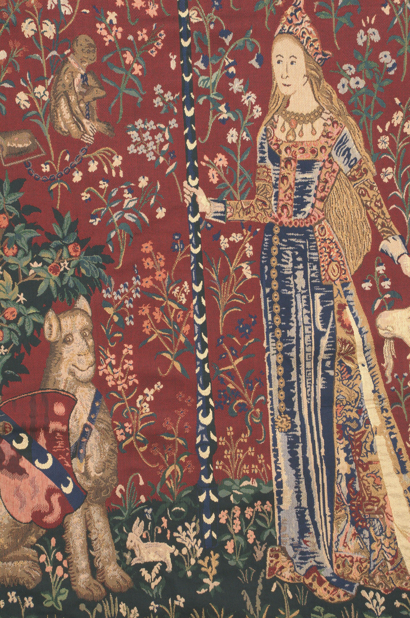 Medieval Lady and Unicorn Series II Tapestry Wall Hanging 66 x 156 in French Jacquard Woven Renaissance Decor