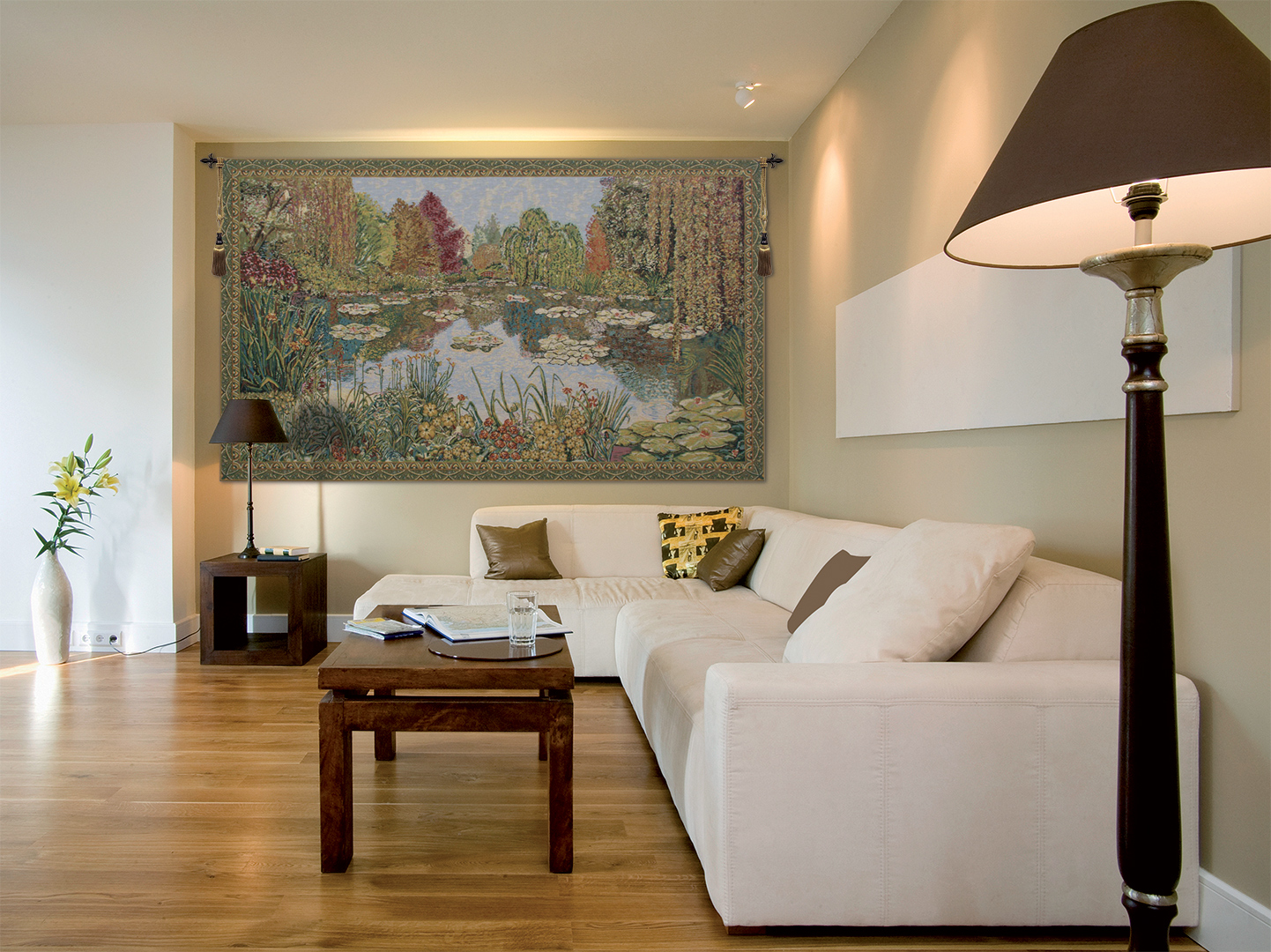 Claude Monet Parc de Tapestry Wall Hanging 42 x 70 in Impressionist Landscape Jacquard Woven Fine Art Decor