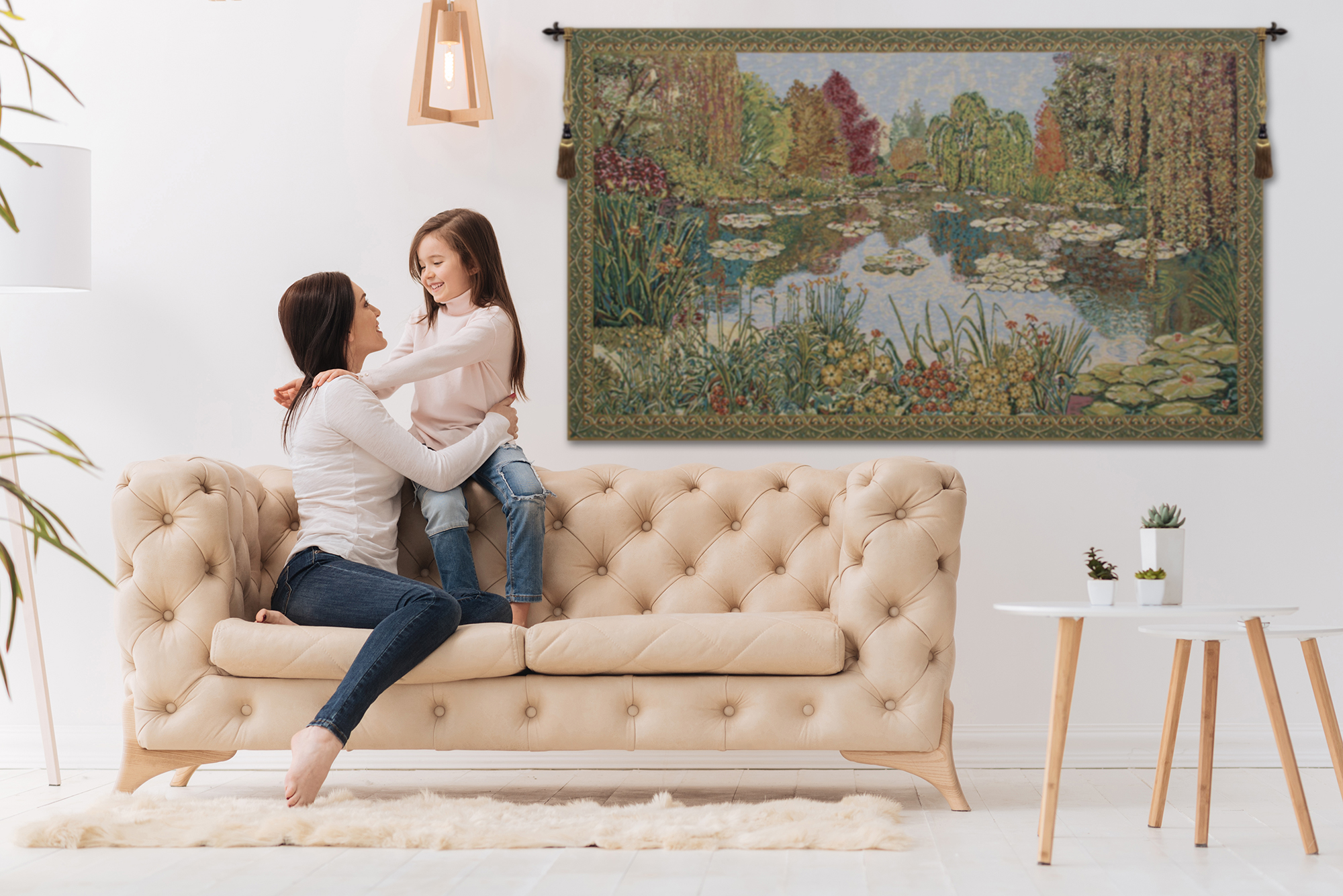 Claude Monet Parc de Tapestry Wall Hanging 42 x 70 in Impressionist Landscape Jacquard Woven Fine Art Decor