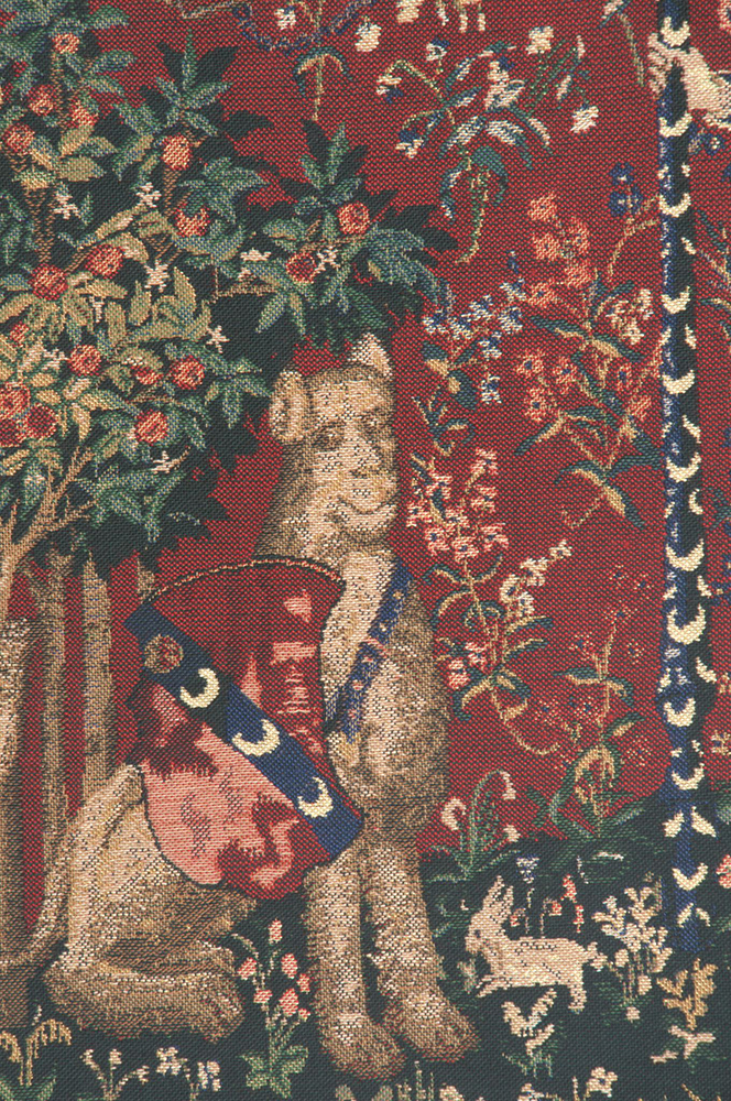 Medieval Touch Lady and Unicorn Tapestry Wall Hanging 42 x 33 in French Jacquard Woven Renaissance Wall Decor