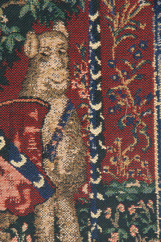 Medieval Touch Lady and Unicorn Tapestry Wall Hanging 27 x 16 in French Jacquard Woven Renaissance Wall Decor