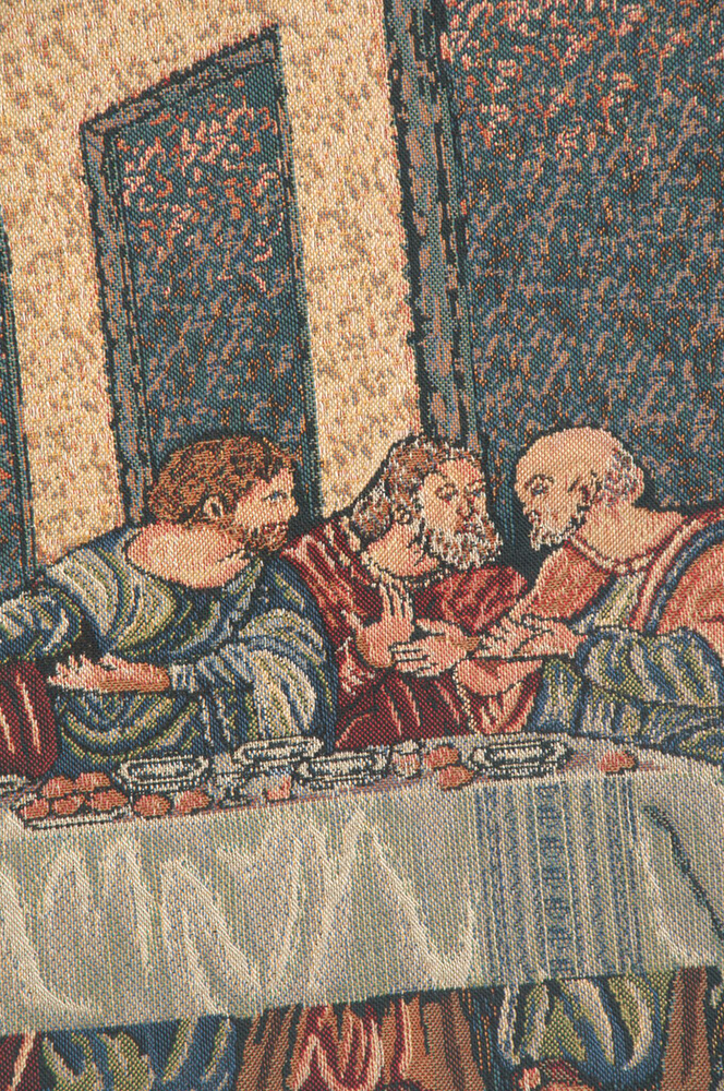 Leonardo da Vinci Last Supper II Tapestry Wall Hanging 24 x 47 in Renaissance Religious Jacquard Woven Wall Decor