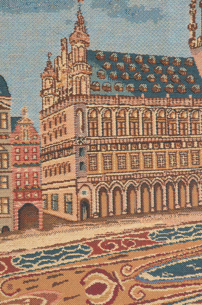 Brussels Place Belgian Tapestry Wall Hanging 27x21 Inch Cotton Jacquard Woven Wall Tapestry