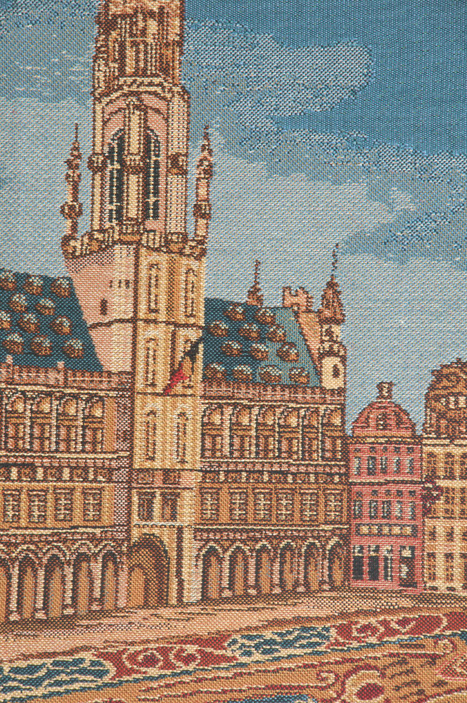 Brussels Place Belgian Tapestry Wall Hanging 27x21 Inch Cotton Jacquard Woven Wall Tapestry
