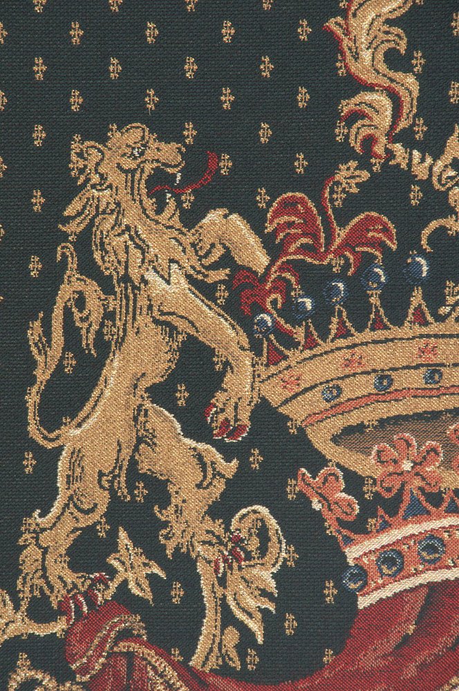 Medieval Royal Crest II Tapestry Wall Hanging 49 x 33 in Heraldic Renaissance Jacquard Woven European Wall Decor