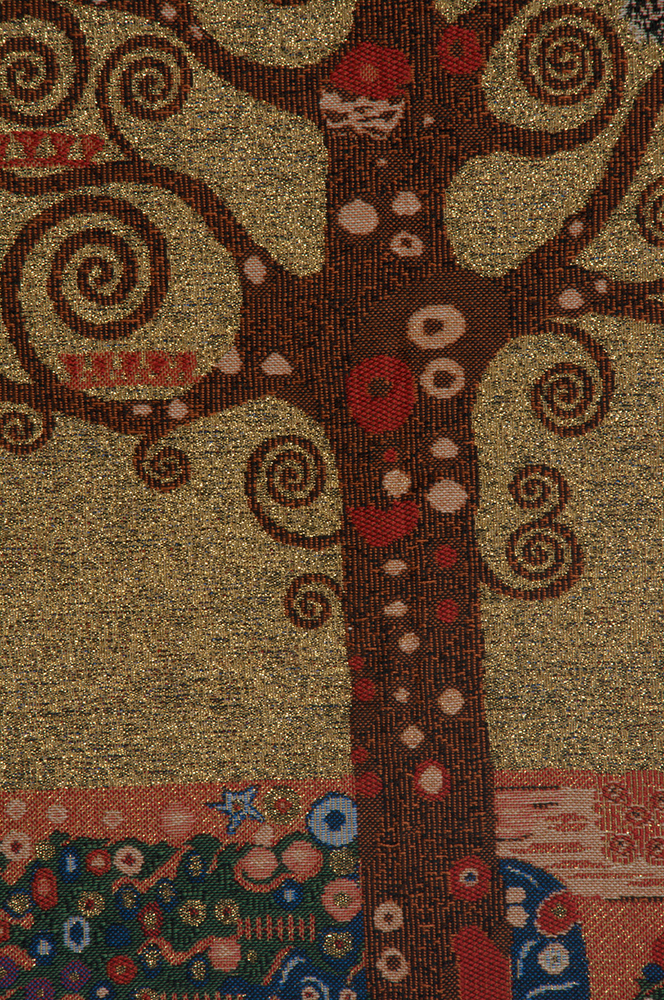 Gustav Klimt Tree of Life Tapestry Wall Hanging 21 x 18 in Art Nouveau Jacquard Woven European Wall Decor