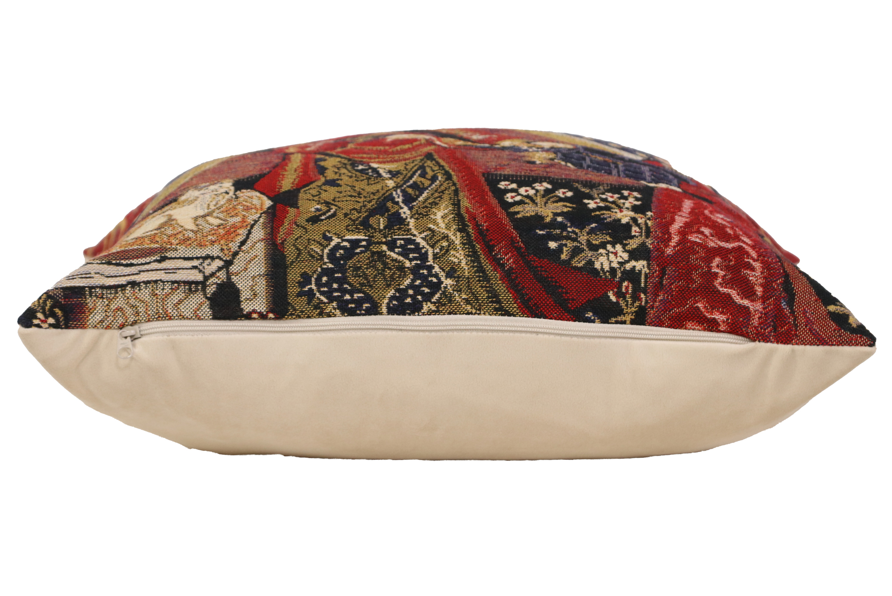 Medieval My Only Desire Tapestry Pillow Cover 16x16 Inch Cotton Jacquard Woven Cushion Cover