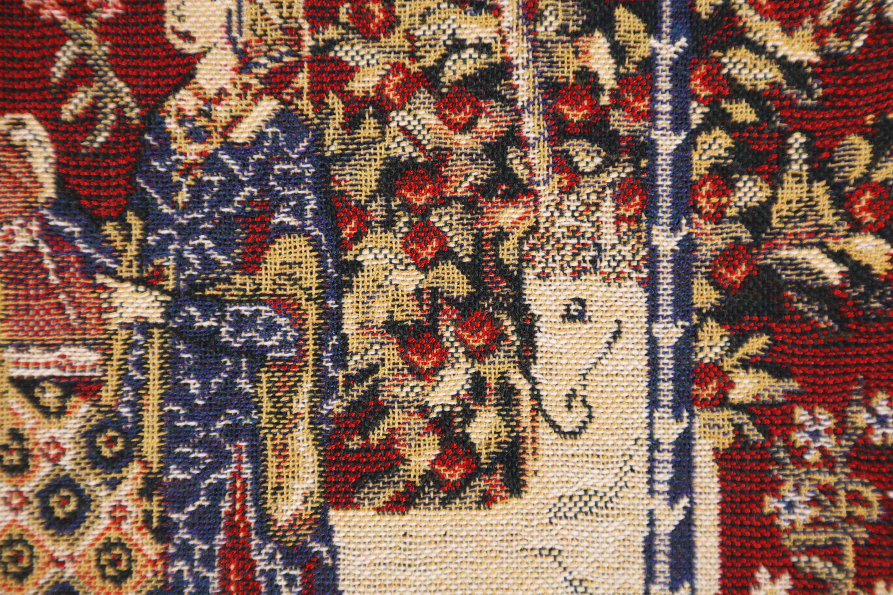 Medieval Hearing II Tapestry Pillow Cover 16x16 Inch Cotton Jacquard Woven Cushion Cover