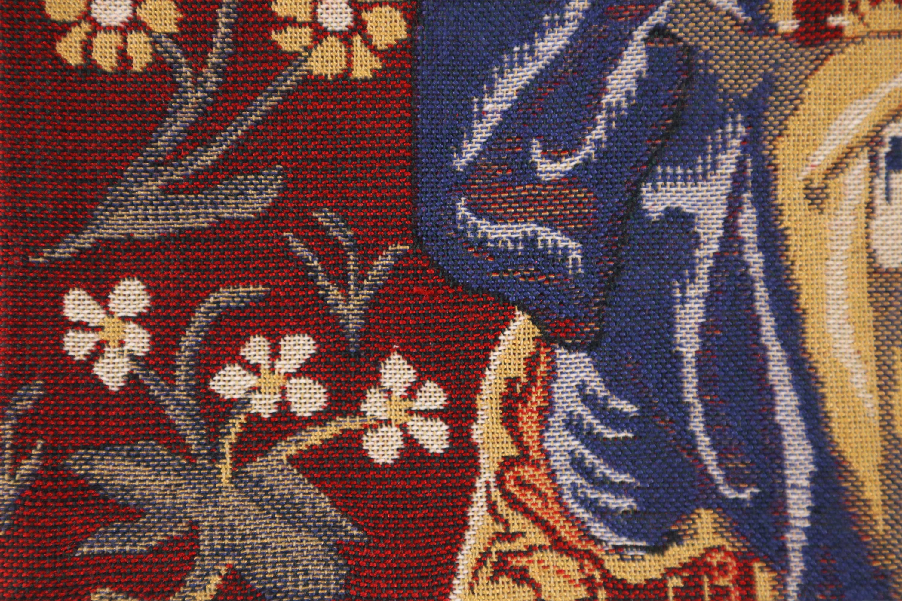 Medieval Hearing III Tapestry Pillow Cover 16x16 Inch Cotton Jacquard Woven Cushion Cover