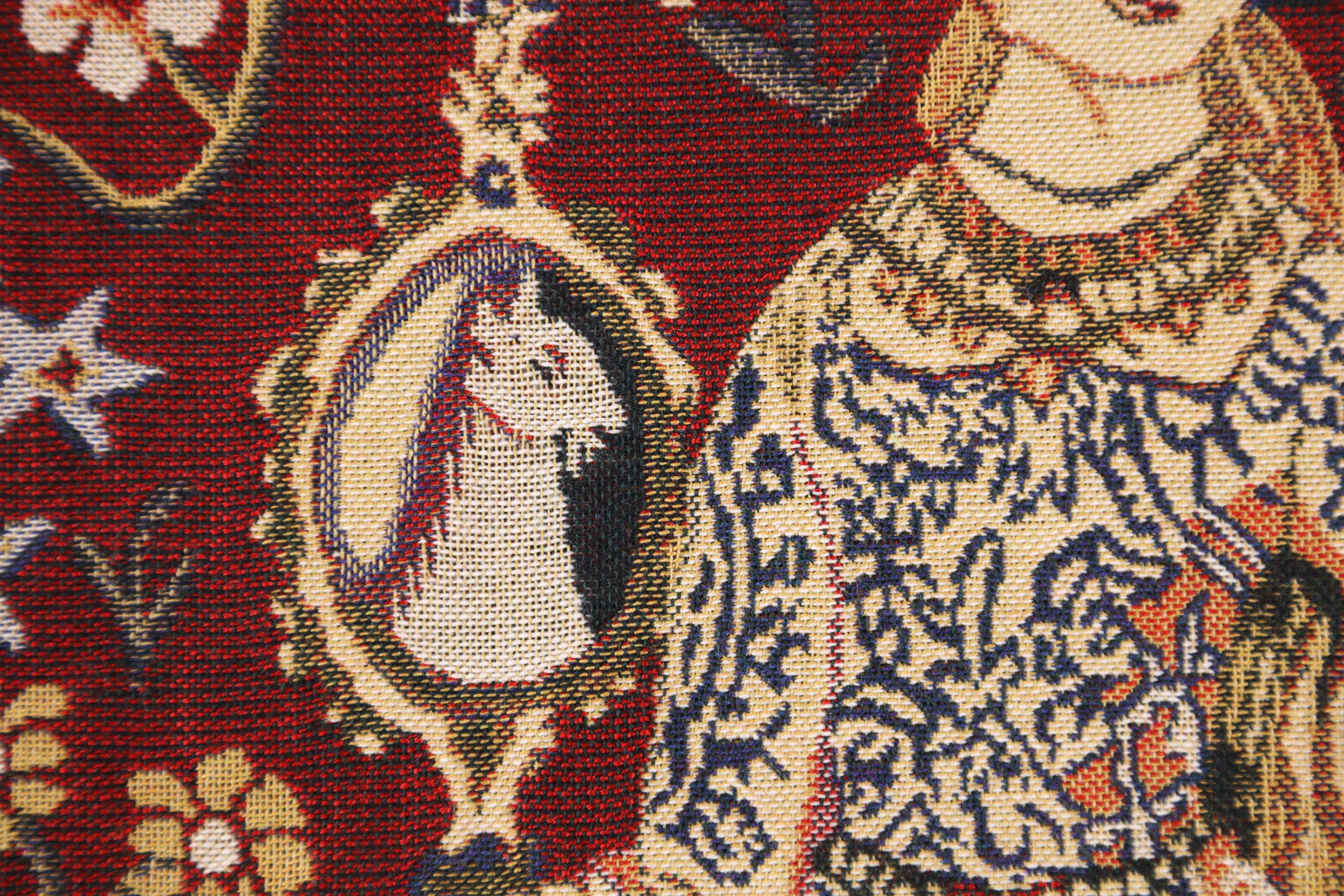 Medieval Sight III Tapestry Pillow Cover 16x16 Inch Cotton Jacquard Woven Cushion Cover