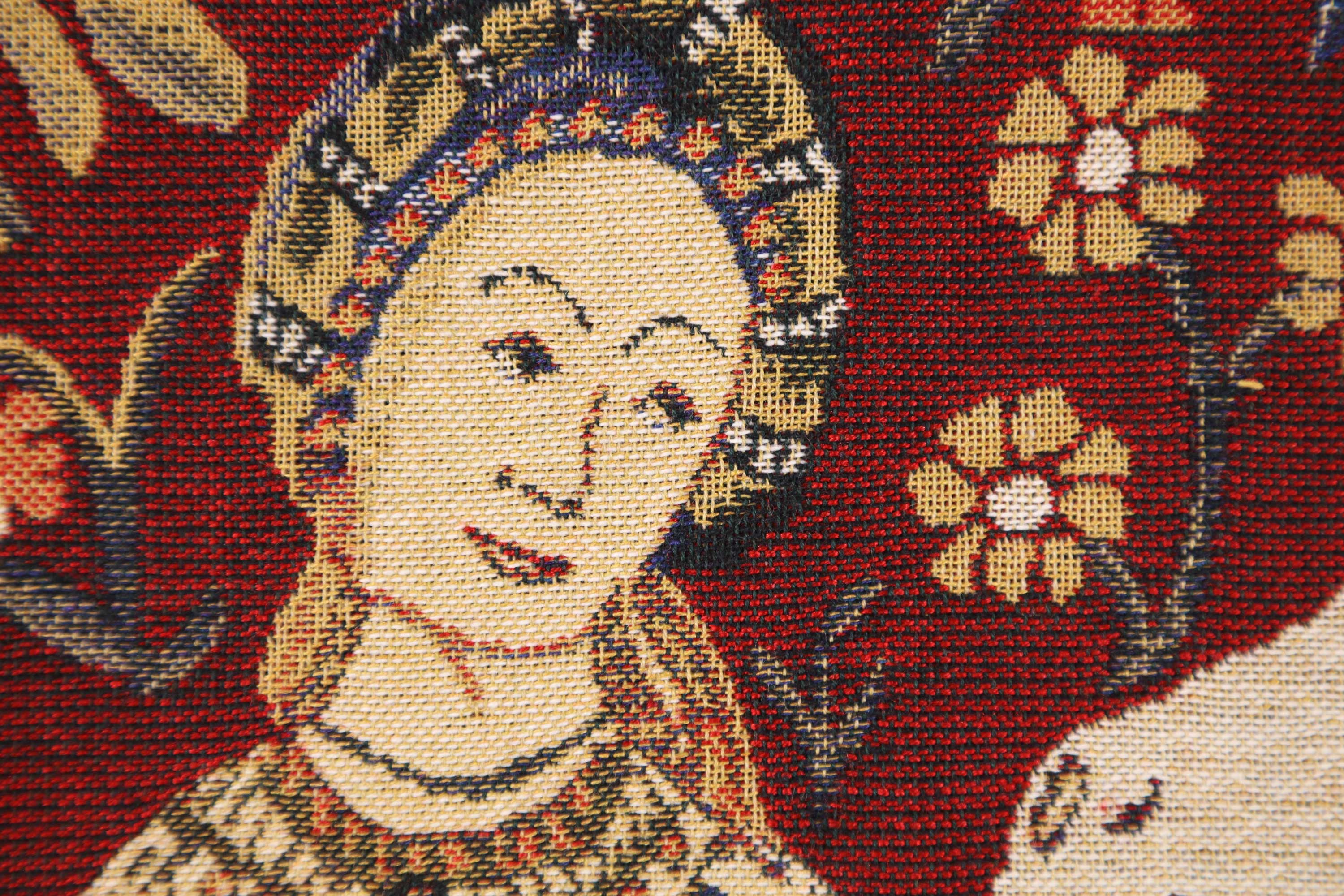 Medieval Sight III Tapestry Pillow Cover 16x16 Inch Cotton Jacquard Woven Cushion Cover