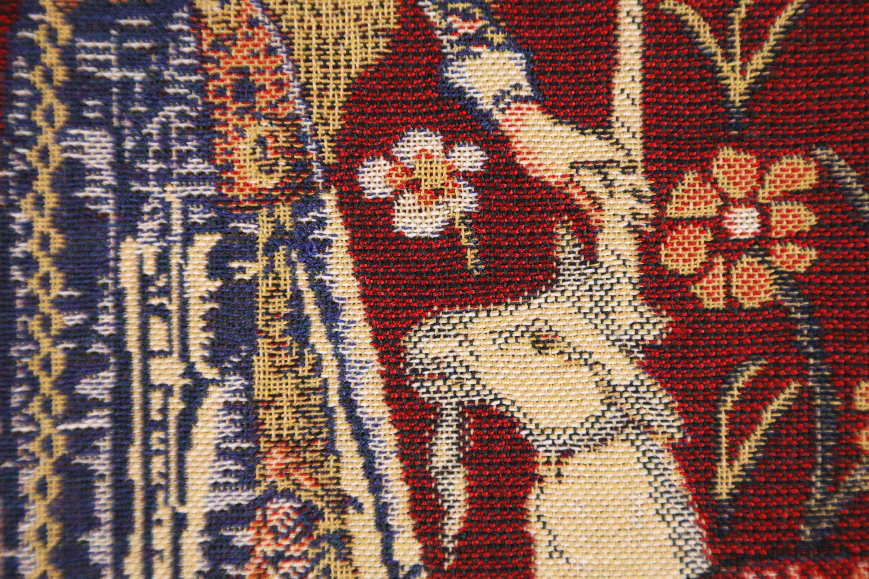 Medieval Touch Tapestry Pillow Cover 16x16 Inch Cotton Jacquard Woven Cushion Cover
