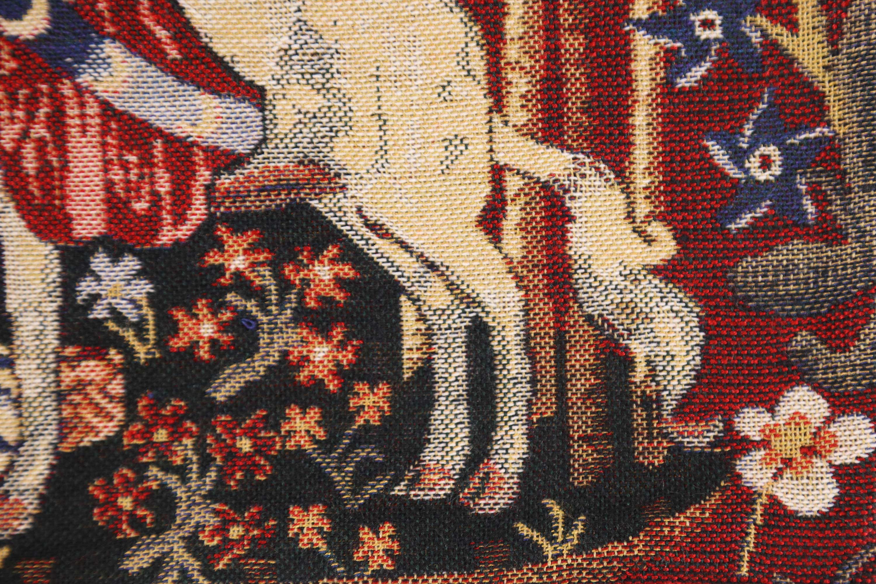 Medieval Touch Tapestry Pillow Cover 16x16 Inch Cotton Jacquard Woven Cushion Cover