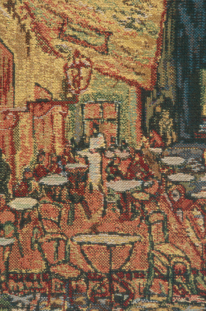 Vincent Van Gogh Terrace Tapestry Pillow Cover 16x16 Inch Cotton Jacquard Woven Cushion Cover