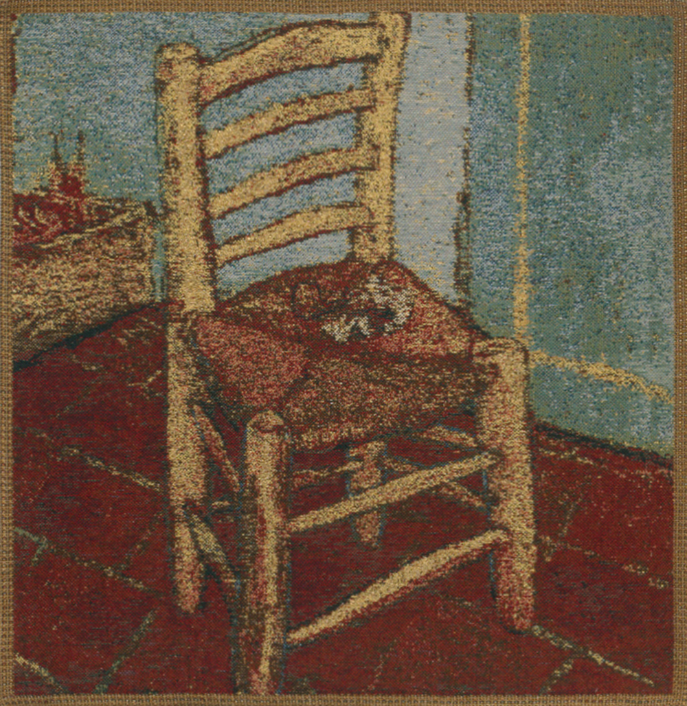 Vincent Van Gogh The Chair Tapestry Pillow Cover 16x16 Inch Cotton Jacquard Woven Cushion Cover