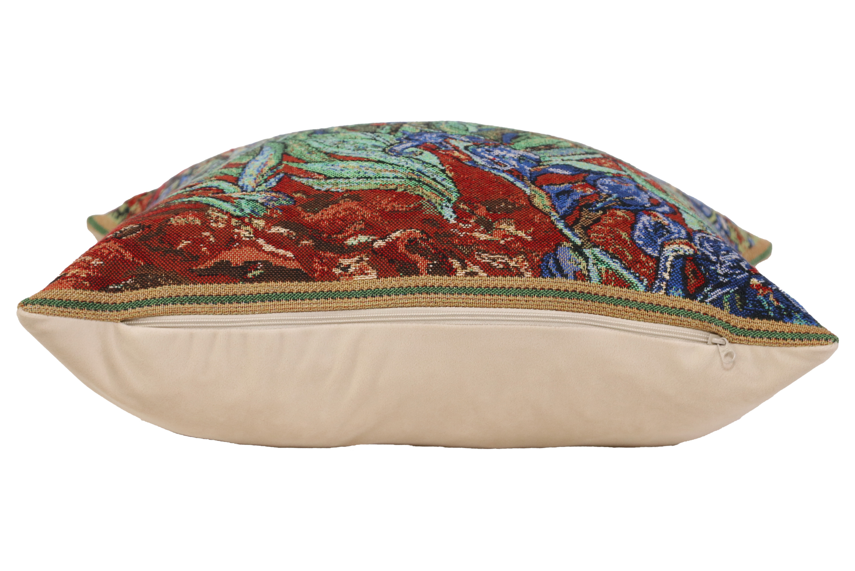 Vincent Van Gogh The Iris I Tapestry Pillow Cover 16x16 Inch Cotton Jacquard Woven Cushion Cover