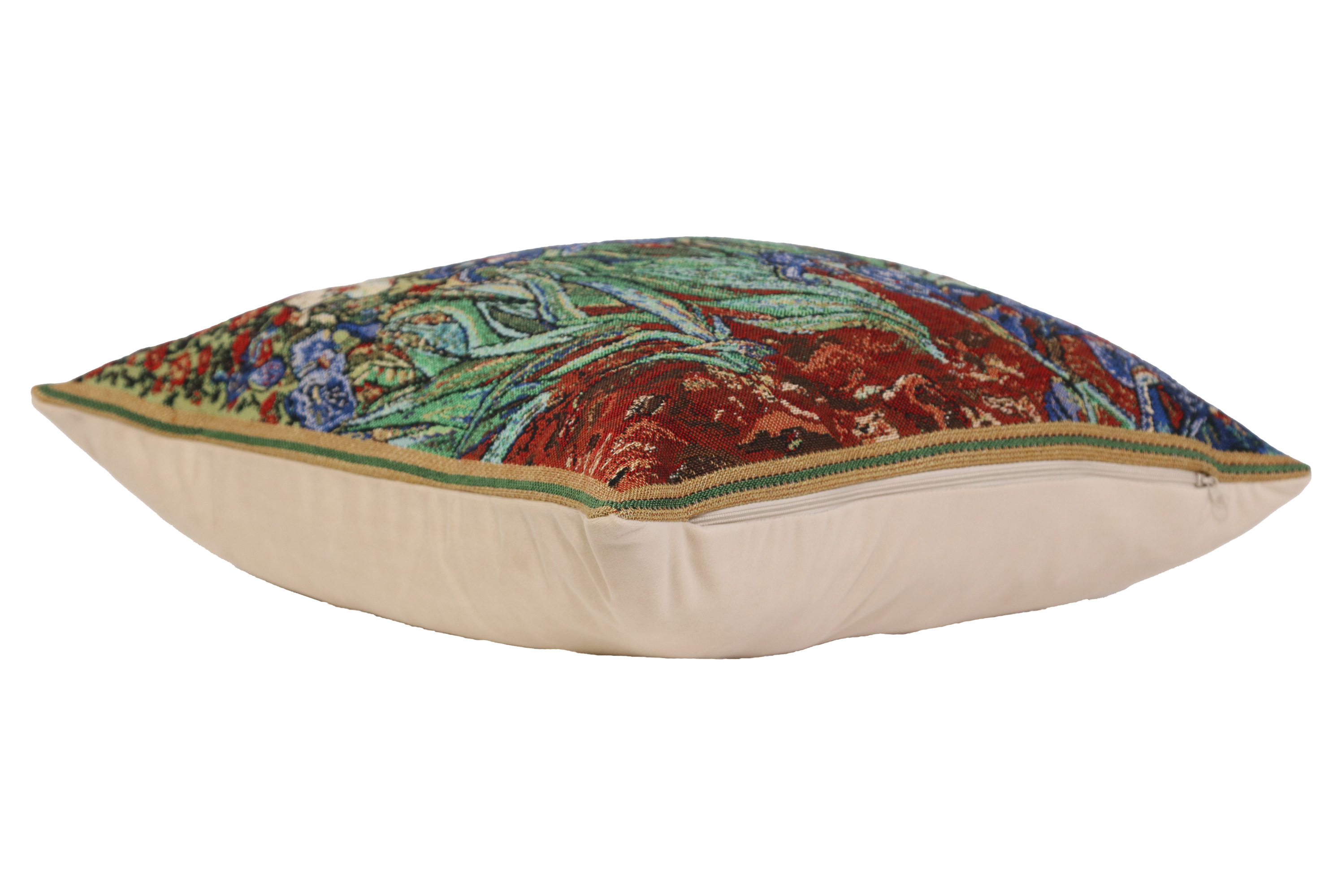 Vincent Van Gogh The Iris I Tapestry Pillow Cover 16x16 Inch Cotton Jacquard Woven Cushion Cover