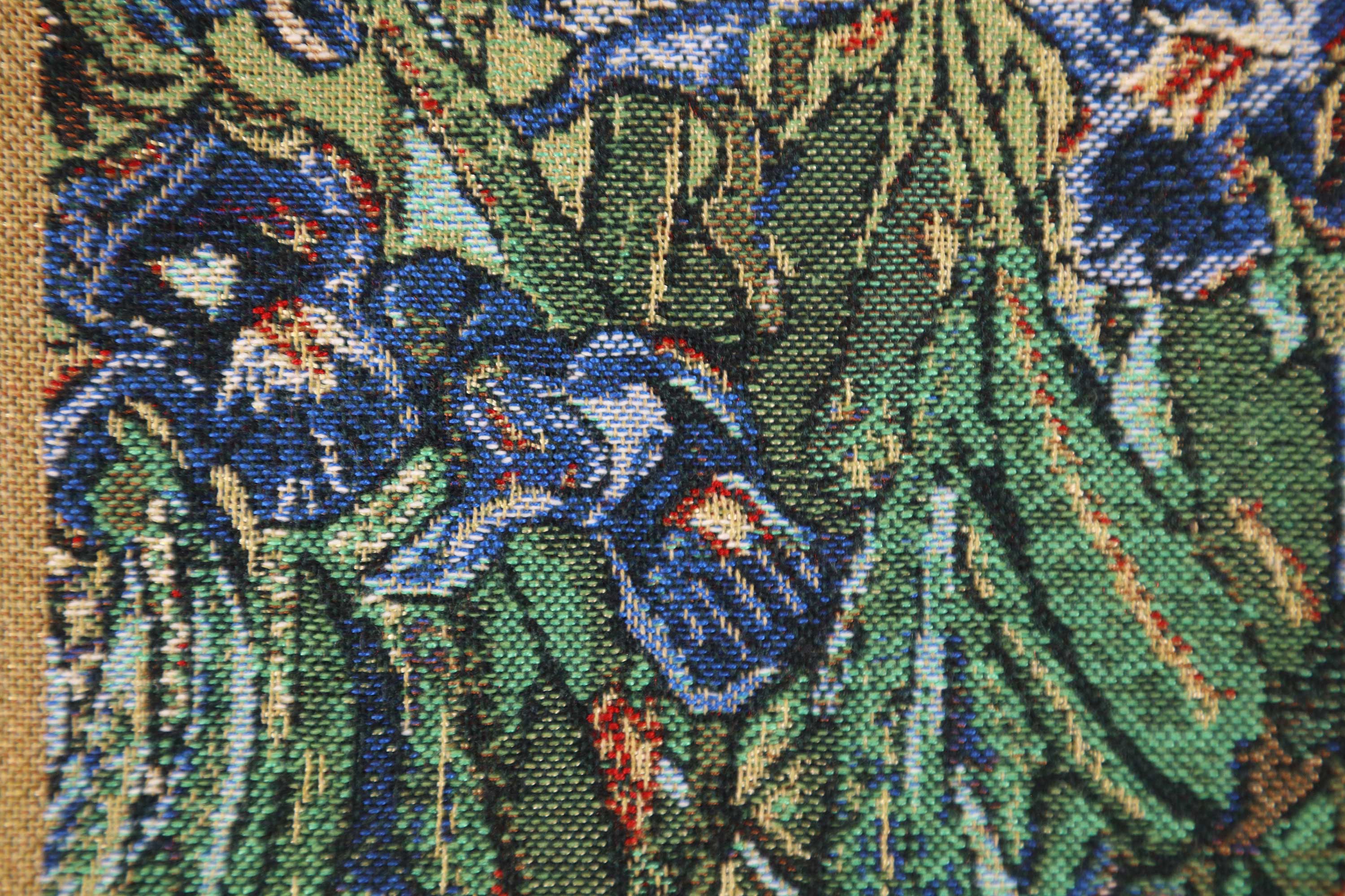Vincent Van Gogh The Iris II Tapestry Pillow Cover 16x16 Inch Cotton Jacquard Woven Cushion Cover