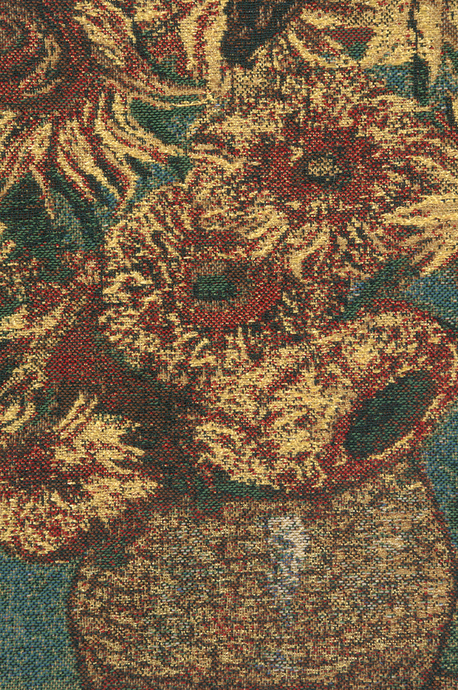 Vincent Van Gogh Sunflower Tapestry Pillow Cover 16x16 Inch Cotton Jacquard Woven Cushion Cover