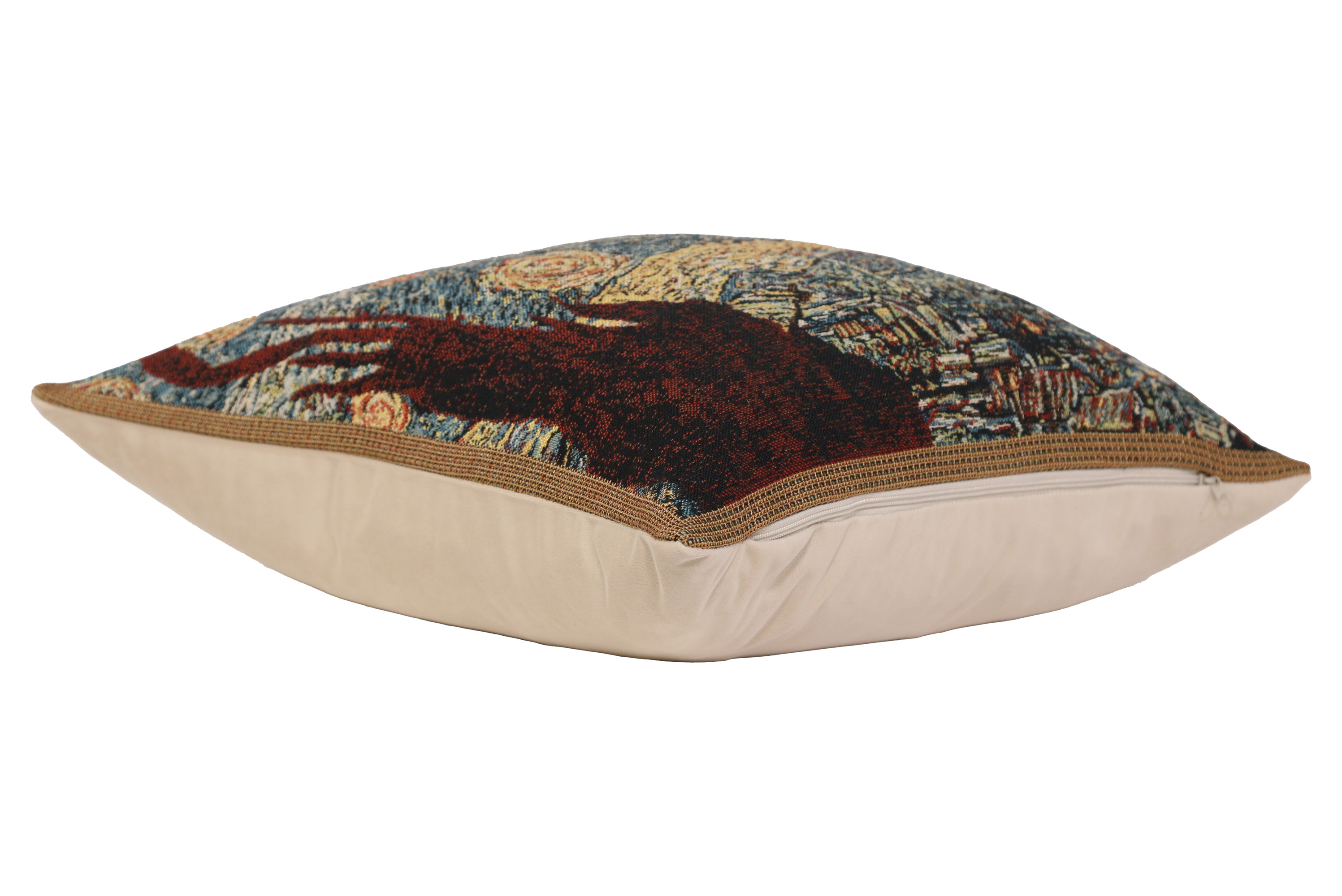 Vincent Van Gogh Starry Night Tapestry Pillow Cover 16x16 Inch Cotton Jacquard Woven Cushion Cover