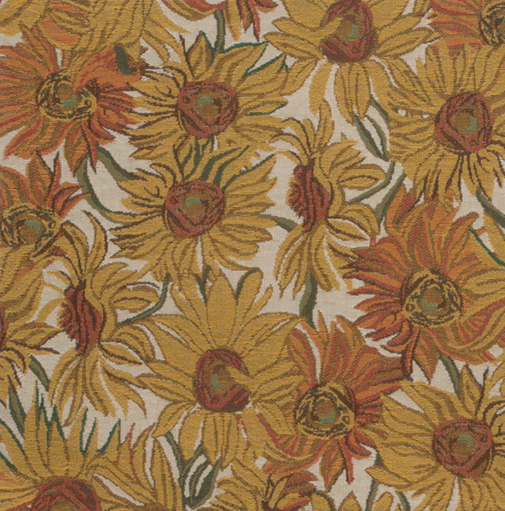 Vincent Van Gogh Suns Yellow Tapestry Pillow Cover 16x16 Inch Cotton Jacquard Woven Cushion Cover