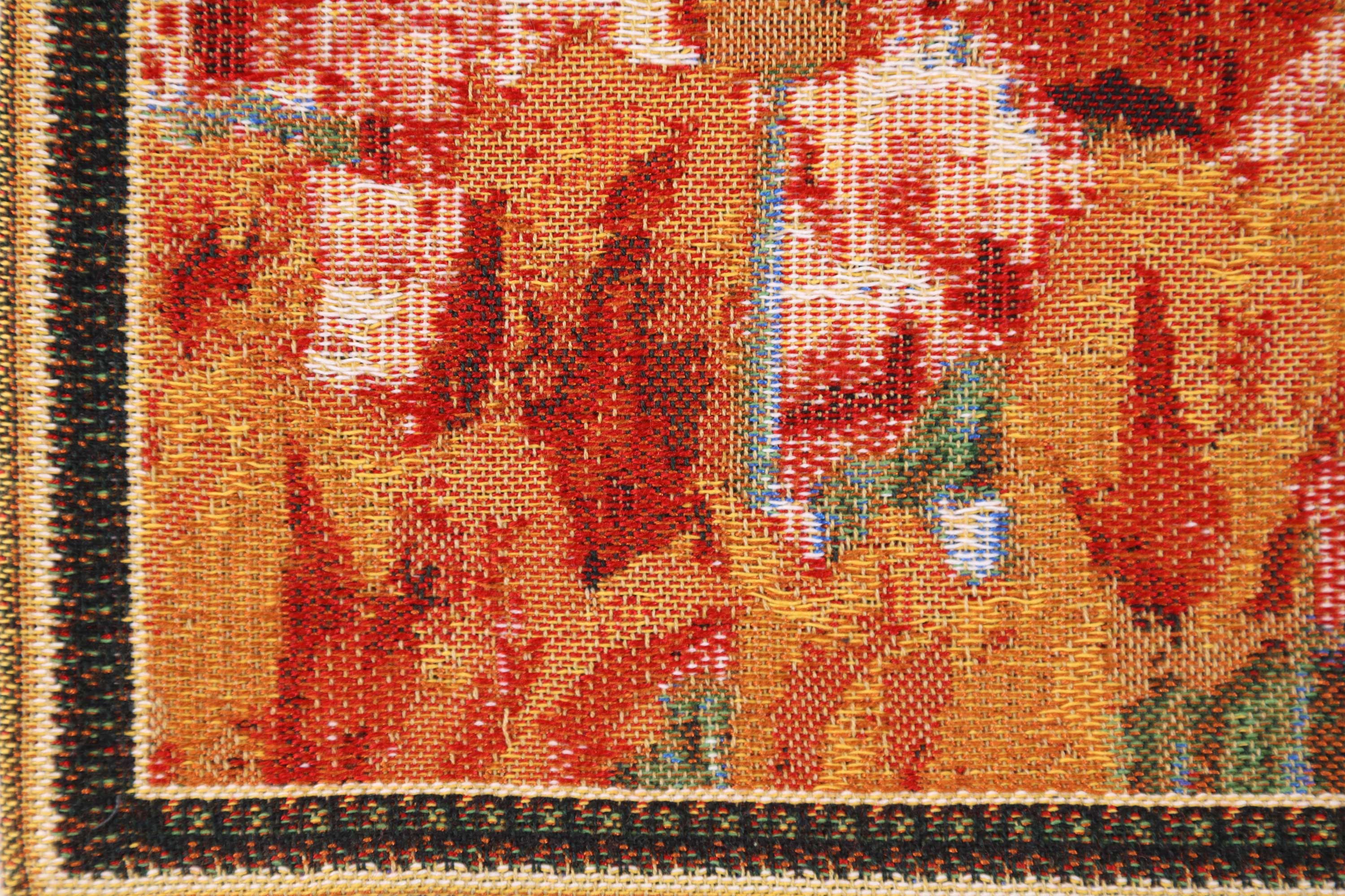Floral Keukenhof Gardens Tapestry Pillow Cover 16x16 Inch Cotton Jacquard Woven Cushion Cover