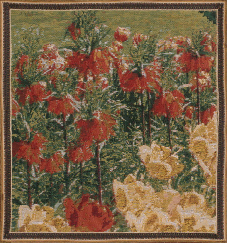 Floral Keukenhof Gardens Tapestry Pillow Cover 16x16 Inch Cotton Jacquard Woven Cushion Cover