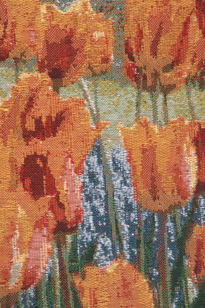 Floral Keukenhof Gardens Tapestry Pillow Cover 16x16 Inch Cotton Jacquard Woven Cushion Cover
