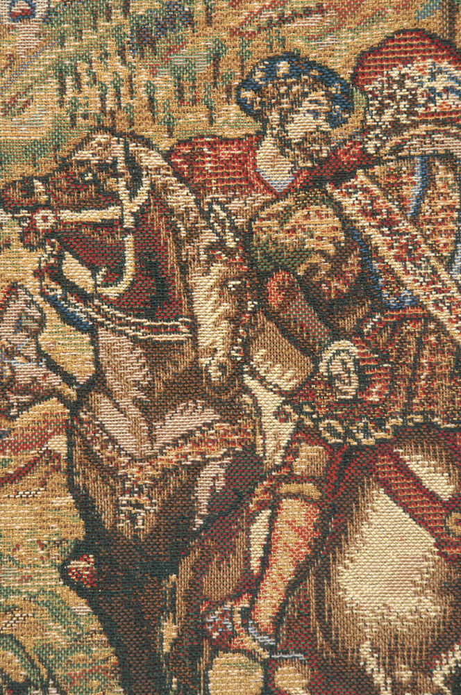 Medieval Vieux Brussels Tapestry Pillow Cover 16x16 Inch Cotton Jacquard Woven Cushion Cover