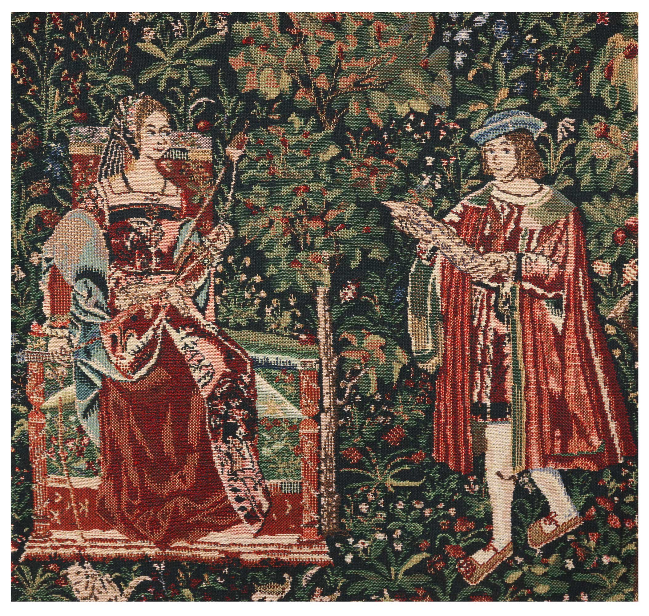 Medieval The Reading Tapestry Pillow Cover 16x16 Inch Cotton Jacquard Woven Cushion Cover