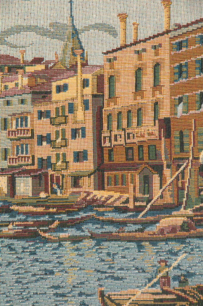 Grand Canal Italian Tapestry Wall Hanging 12x30 Inch Cotton Jacquard Woven Wall Tapestry