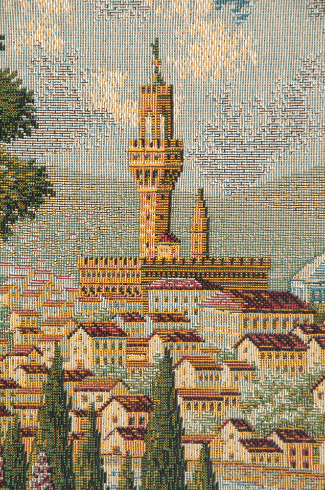 Firenze Veduta Italian Tapestry Wall Hanging 12x19 Inch Cotton Jacquard Woven Wall Tapestry