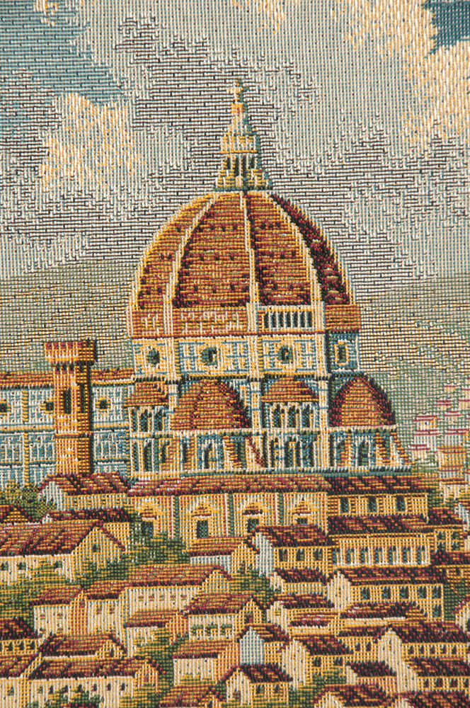 Firenze Veduta Italian Tapestry Wall Hanging 12x19 Inch Cotton Jacquard Woven Wall Tapestry