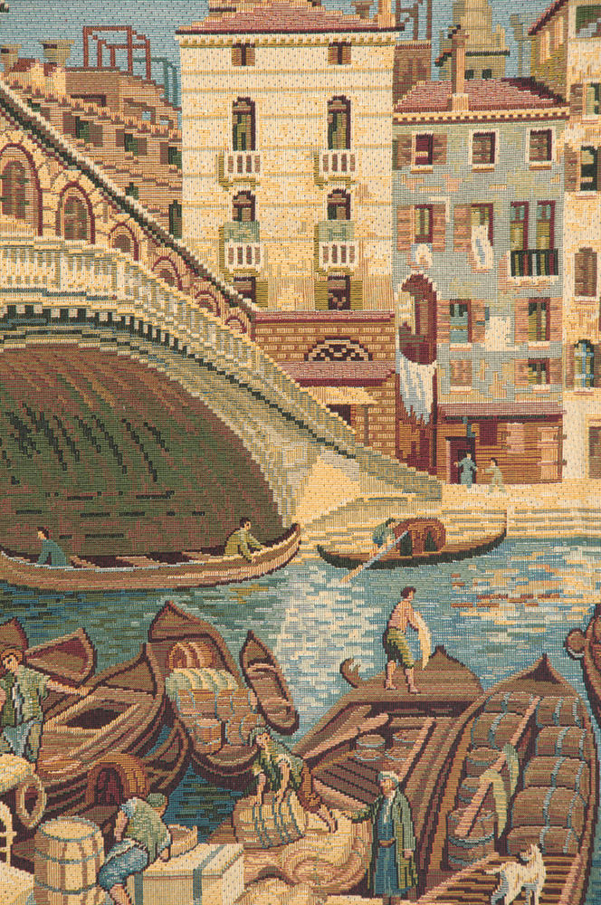 Ponte di Rialto Italian Tapestry Wall Hanging 13x19 Inch Cotton Jacquard Woven Wall Tapestry
