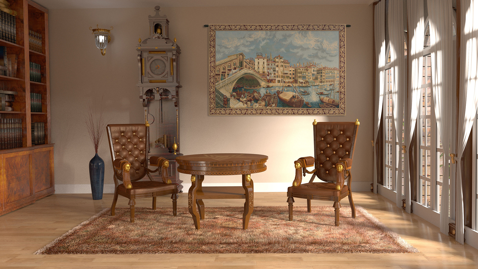 Ponte di Rialto Italian Tapestry Wall Hanging 13x19 Inch Cotton Jacquard Woven Wall Tapestry