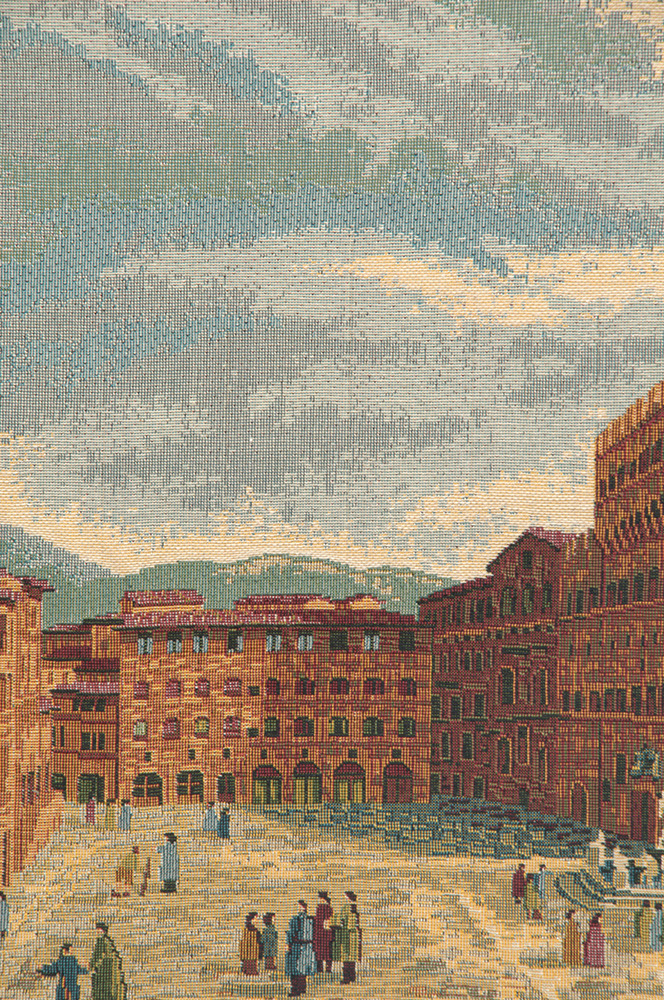 Alberto Passini Palazzo Vecchio Firenze Italian Tapestry Wall Hanging 11x19 Inch Cotton Jacquard Woven Wall Tapestry