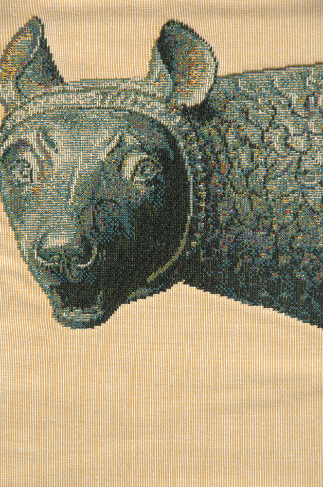 Alberto Passini Lupa Capitolina Tapestry Wall Hanging 12 x 19 in Ancient Rome Jacquard Woven Italian Wall Decor