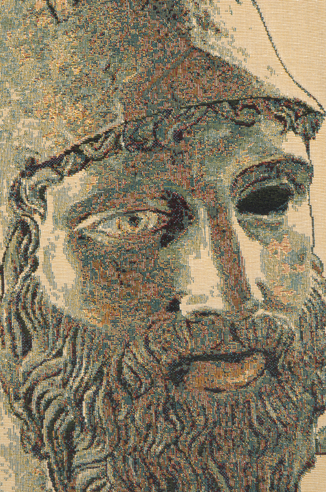 Alberto Passini Bronzi di Riace Tapestry Wall Hanging 12 x 19 in Classical Greek Jacquard Woven Italian Wall Decor
