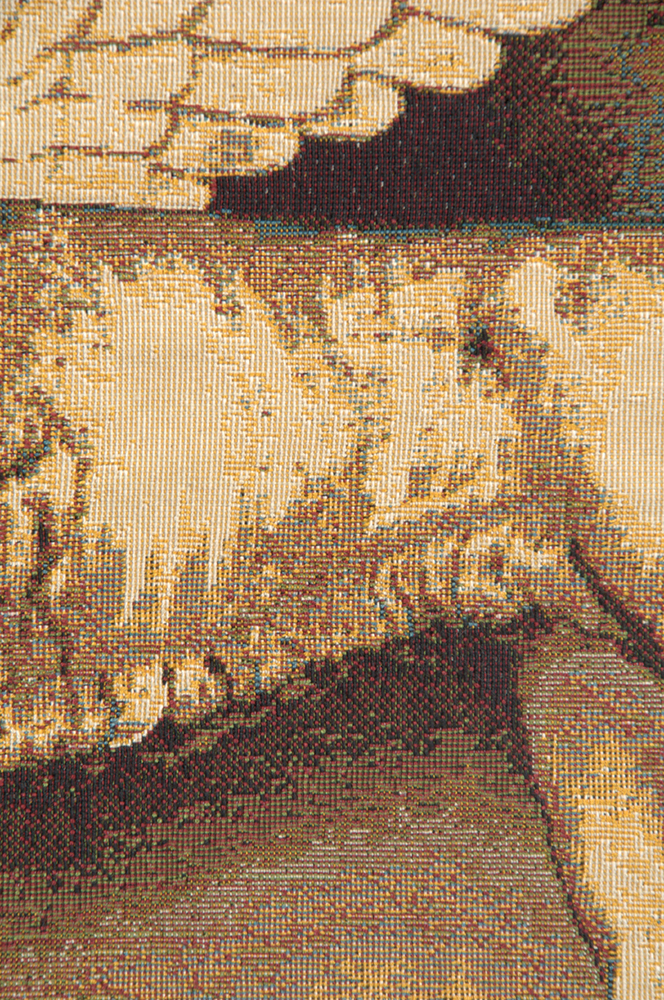 Alberto Passini Lion with Books Tapestry Wall Hanging 12 x 15 in Venetian Heraldic Jacquard Woven Italian Decor